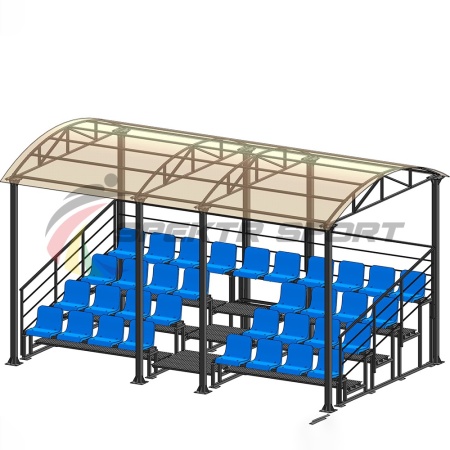 Купить Трибуна для зрителей 4 ряда на 34 места с навесом и перилами в Шагонаре 